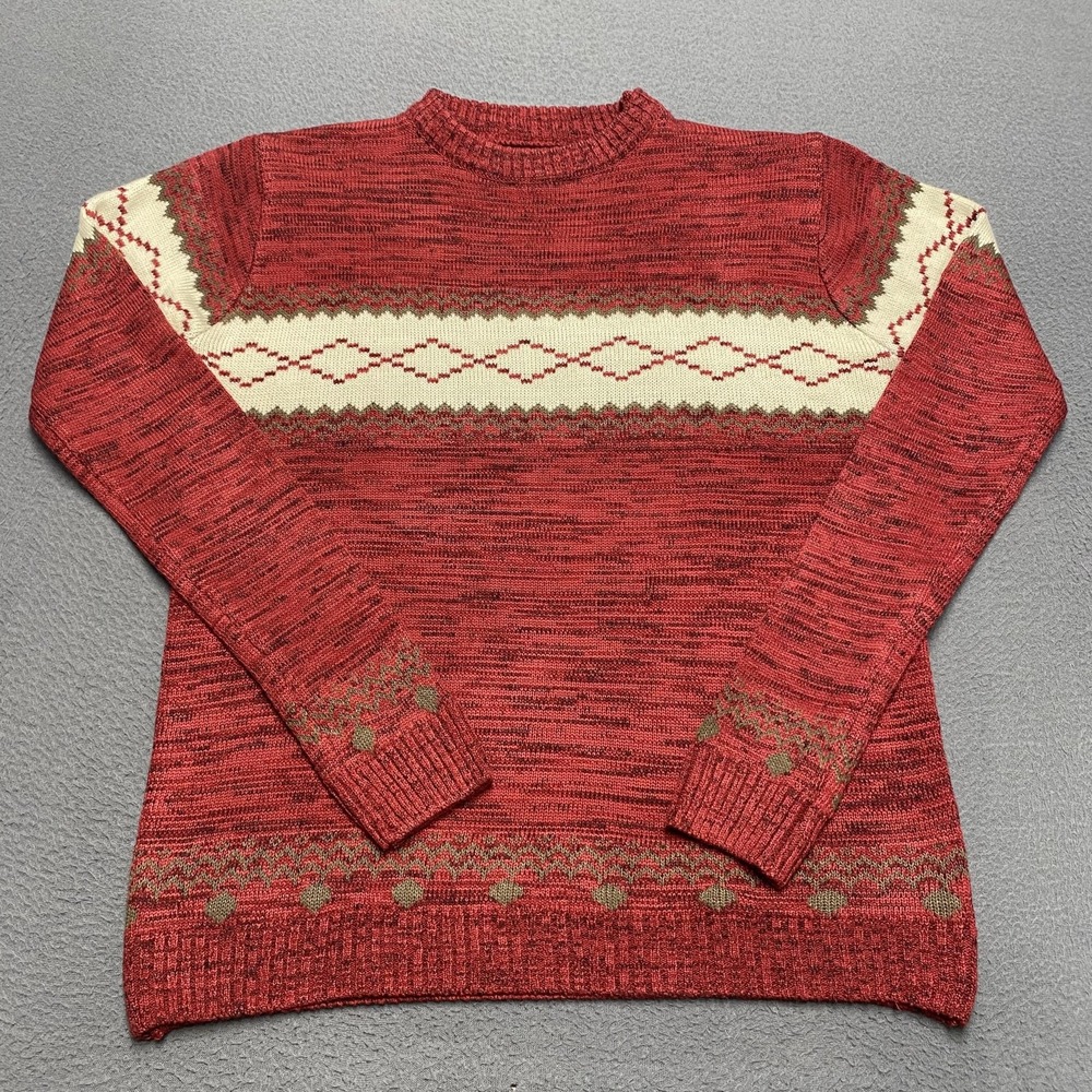 Zixaci Sweater Mens Medium Crewneck Pullover Knit Geometric Cotton Blend Casual - Picture 1 of 8